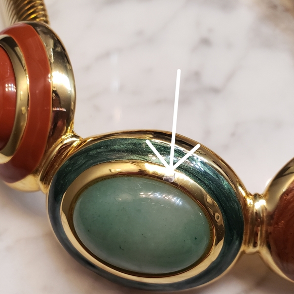 ALEXIS KIRK Vintage stone enamel gold necklace - Picture 10 of 10